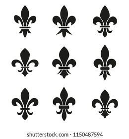 Set of emblems Fleur de Lys symbols