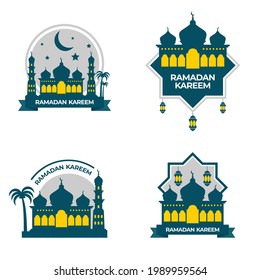 Set of emblems for islamic holy holiday Ramadan, Ramadan Kareem logo, Ramadan traditions, Ramadan greeting, Best badges set for your design for graphic element