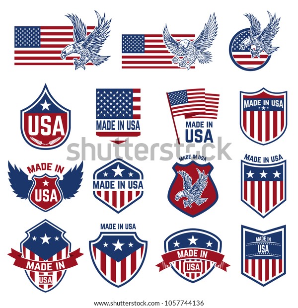 Set Emblems Usa Signs Design Elements Stock Vector (Royalty Free ...