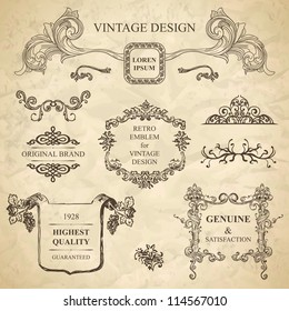 set of emblems for vintage design