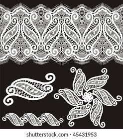 set of embroidered lace design in vector format very easy to edit, individual objects