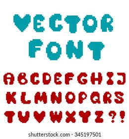 Set of embroidered letters. Vector alphabet for design