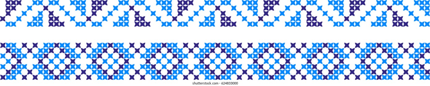 Set of embroidered patterns with a cross
