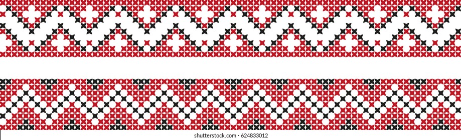 Set of embroidered patterns with a cross