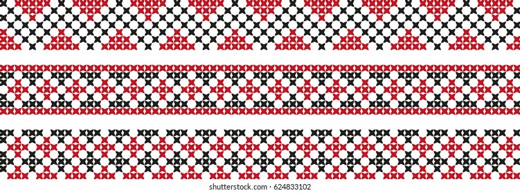 Set of embroidered patterns with a cross