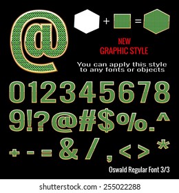Set of emerald letters and emerald graphic style. You can apply this style to any fonts and objects, vector. EPS 10.