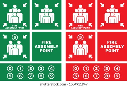 Set of emergency exit Sign
