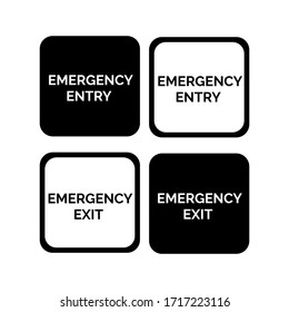 Set of emergency exit Sign.