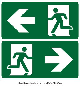 Set of emergency exit Sign (fire exit, emergency exit, evacuation, Fire Extinguisher, For Emergency use only)