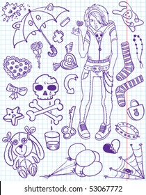 Set of emo doodles