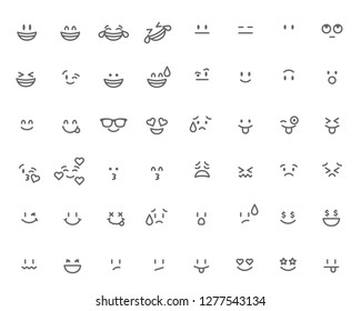 Set of Emoji. Cartoon Face Emotions Vector Illustration