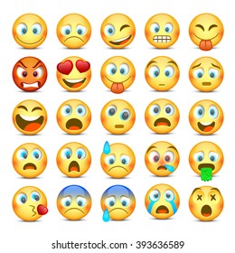 Set of Emoji. Collection template design element, Vector illustration