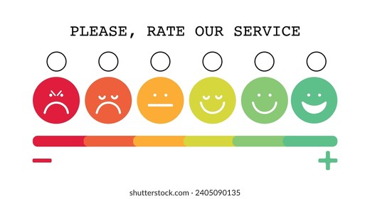 Set of Emoji Colored Flat Icons. Vector Set of Emoticons. Sad and Happy Mood Icons. Vote Scale Symbol Set.
