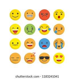A set of emoji with different emotions. Vector graphics