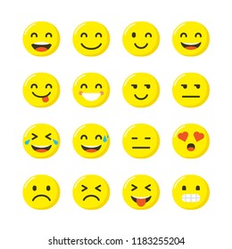 A set of emoji with different emotions. Vector graphics