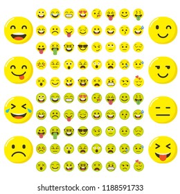 A set of emoji with different emotions. Vector graphics