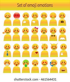 Set of emoji emotions. vector.