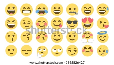 Set of emoji face expressions