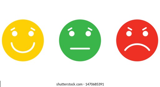 Set of emoji face icons. Vector Set of colour Emoticons. Sad and happy mood Icons. 