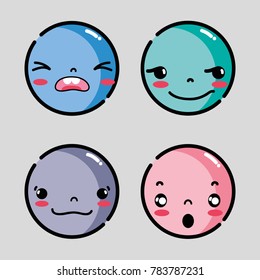 set emoji faces emotions character