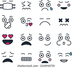 Set of emoji icon face