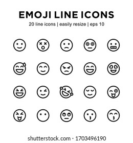 set of emoji icons, containing happy, loving, uplifting icons and more with a white background.