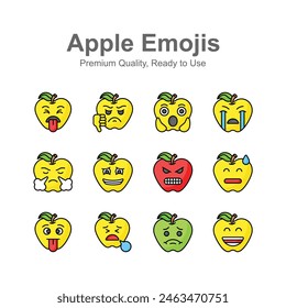 Set of emoji icons, cute expressions vector design