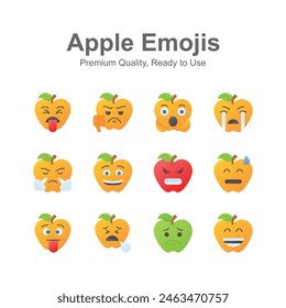 Set of emoji icons, cute expressions vector design