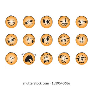 Set of Emoji. Isolated vector illustration on white background