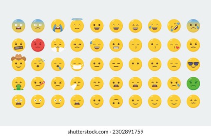 set of emoji logo vector icon