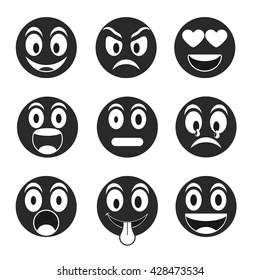Set of Emoji sign, icon set, set smilies. Vector illustration