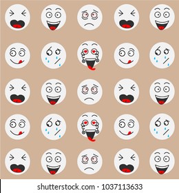 Set of emoji. Vector pattern of faces