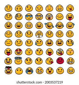 Establecer vector emmoji vectorial libre variado