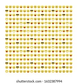 Set of emoji yellow icons. emoji. emoticons