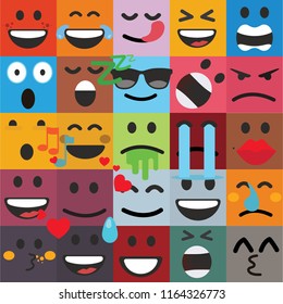 set of emoji,emoticons faces