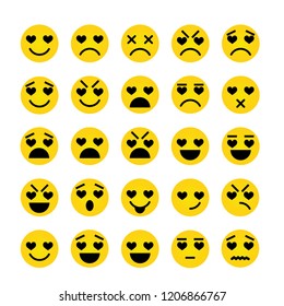 Set of Emoji.Emoticons.  Isolated vector illustration on the white background.