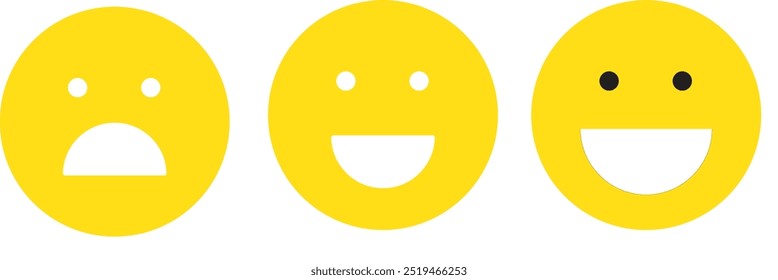 Set of emojis with different face expressions