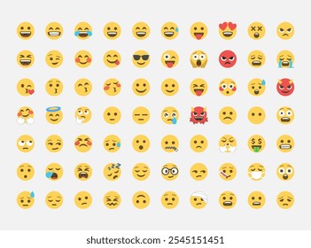 Conjunto de emojis Flat Emoticon