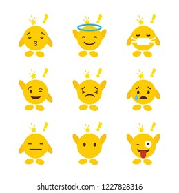 Set of Emojis with hands design vector