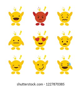 Set of Emojis with hands design vector