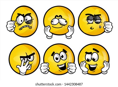 Set Emojis Various Face Expression Vector Stock Vector (Royalty Free ...