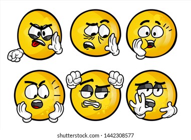 Set Emojis Various Face Expression Vector Stock Vector (Royalty Free ...