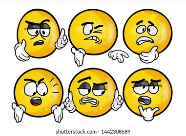 Set Emojis Various Face Expression Vector Stock Vector (Royalty Free ...