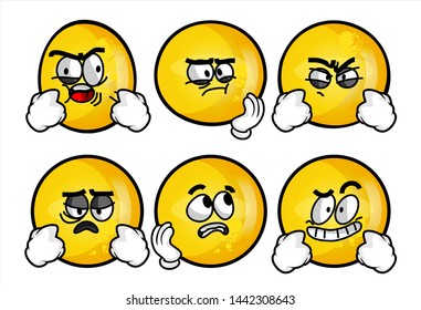 Set Emojis Various Face Expression Vector Stock Vector (Royalty Free ...