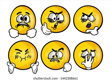 Set Emojis Various Face Expression Vector Stock Vector (Royalty Free ...