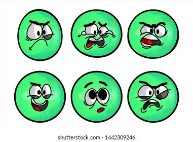 Set Emojis Various Face Expression Vector Stock Vector (Royalty Free ...