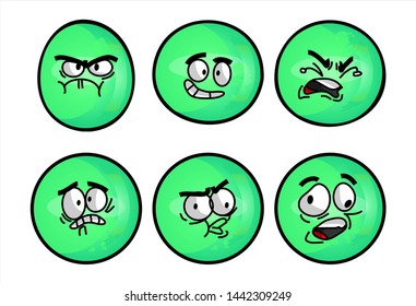 Set Emojis Various Face Expression Vector Stock Vector (Royalty Free ...