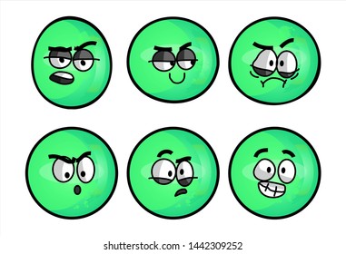 Set Emojis Various Face Expression Vector Stock Vector (Royalty Free ...