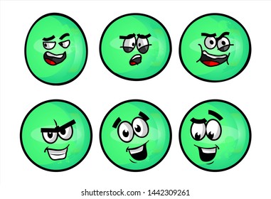 Set Emojis Various Face Expression Vector Stock Vector (Royalty Free ...