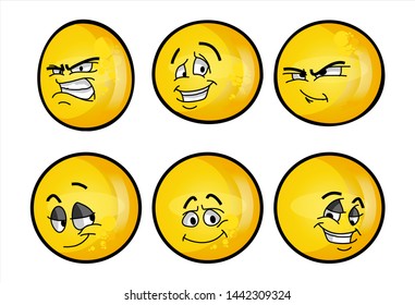 Set Emojis Various Face Expression Vector Stock Vector (Royalty Free ...